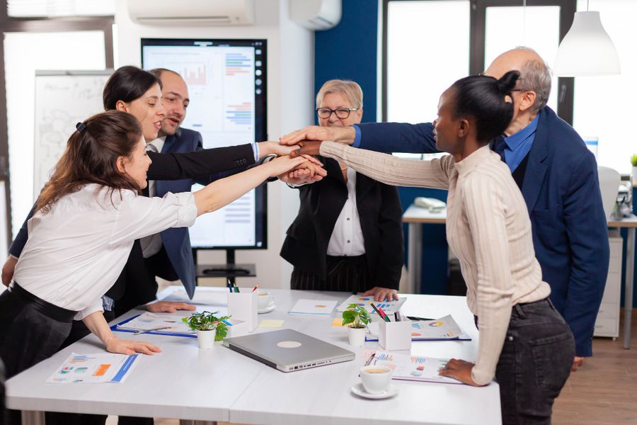 Leadership team reviewing findings
