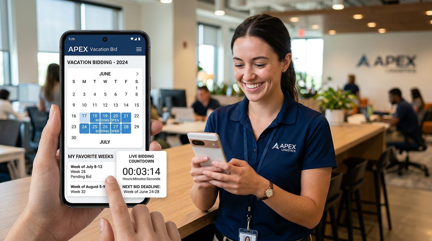 Coverage Planner table showing employee vacation schedules