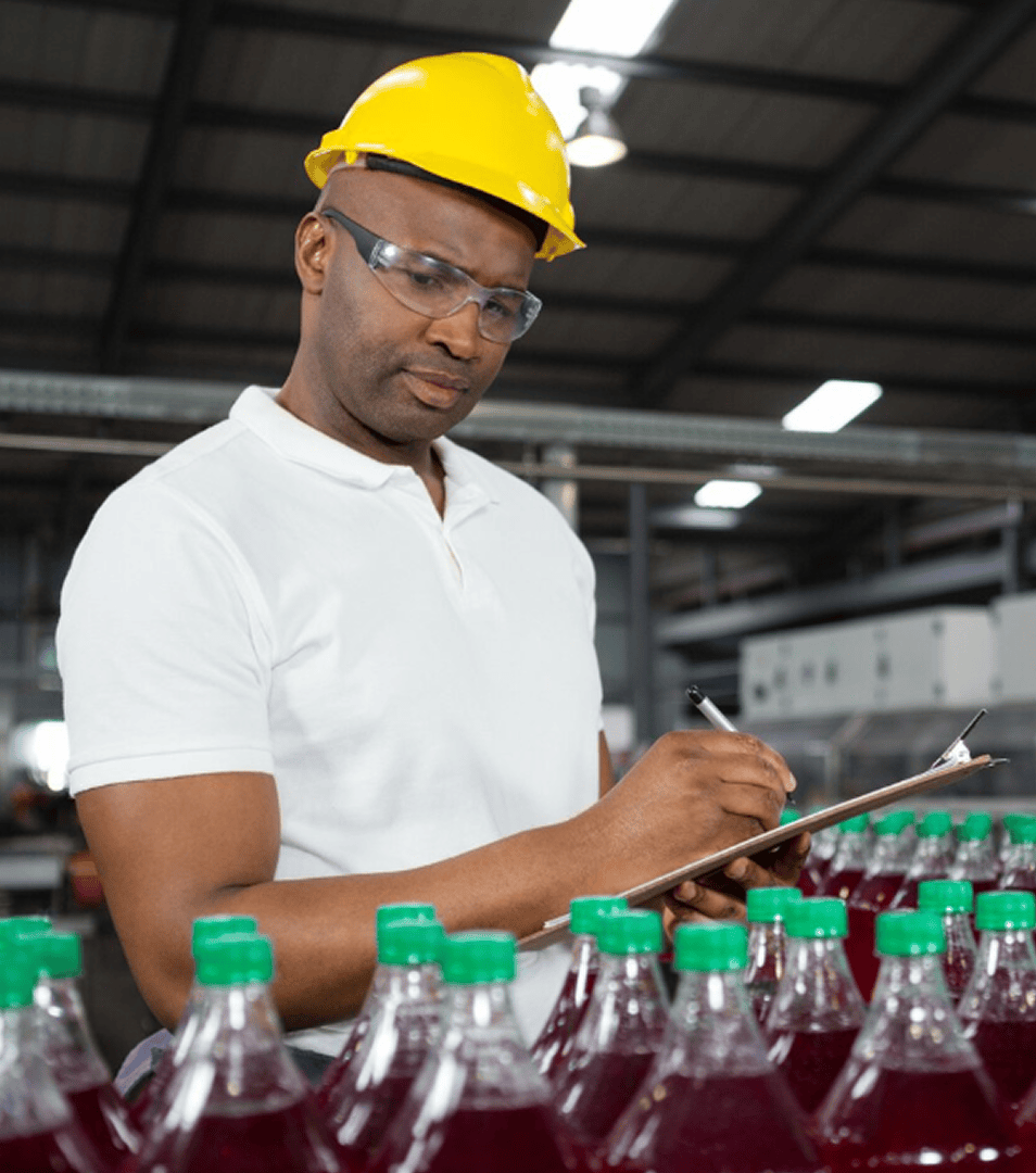 Route Sales Representative standing by a Pepsi beverage cooler